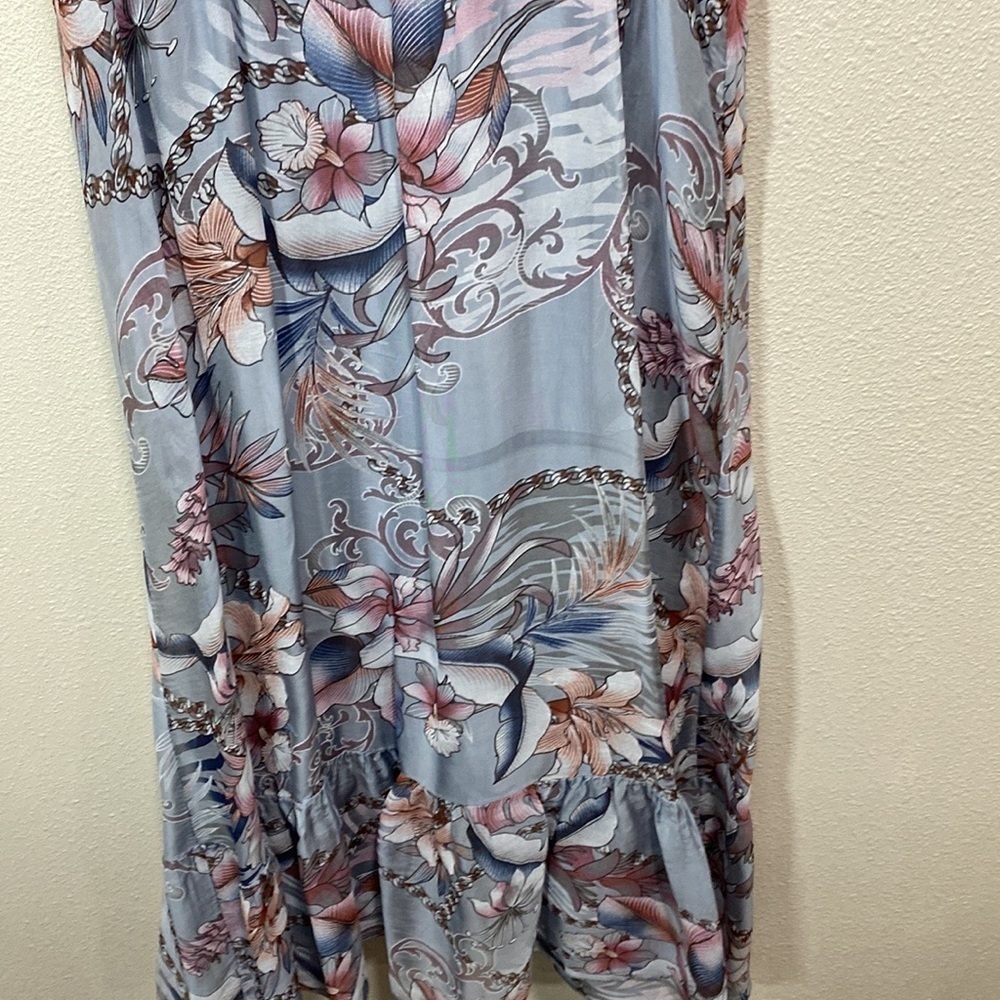 Elena‎ Baldi silk blend dress blue floral - Picture 8 of 11